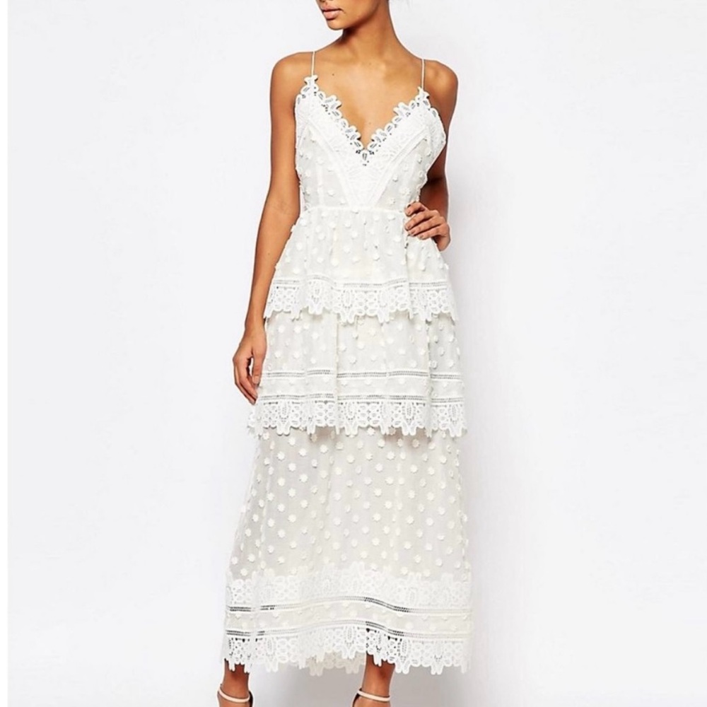 Self-Portrait Ivy Lace Trim Midi Dress, brand new with tags.